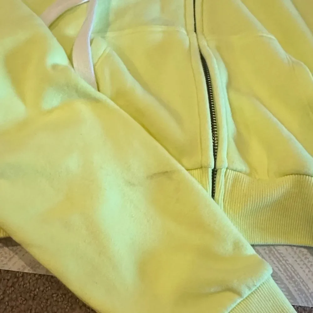 Katie J NYC Girls Bright Yellow Zip-Up Cropped Hoodie - Size XS